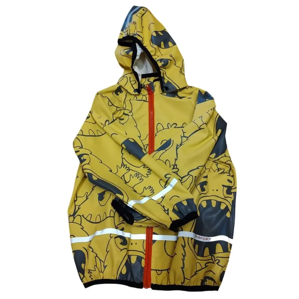 Orline-Pro Kids Reflective Rain‎ Jacket Detachable Hood Size 4T